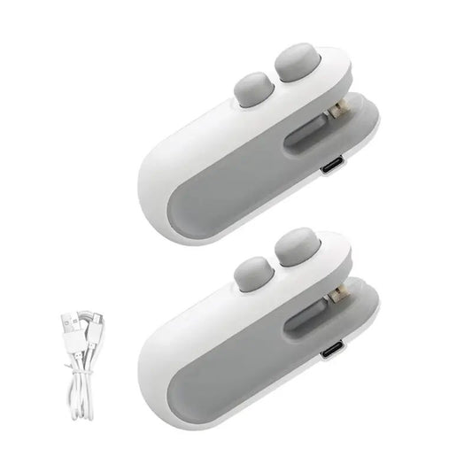 Handheld USB Rechargeable Mini Clip Bag Sealing Machine Food Plastic Bag Sealer Heat Seal with Cutter Portable Vacuum Sealer