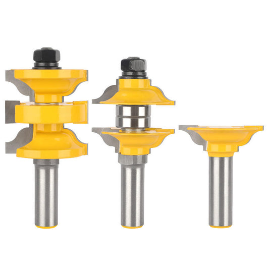 High-Precision 1/2-Inch Shank Door Frame Mortise and Tenon Cutter Set – 3 Pieces