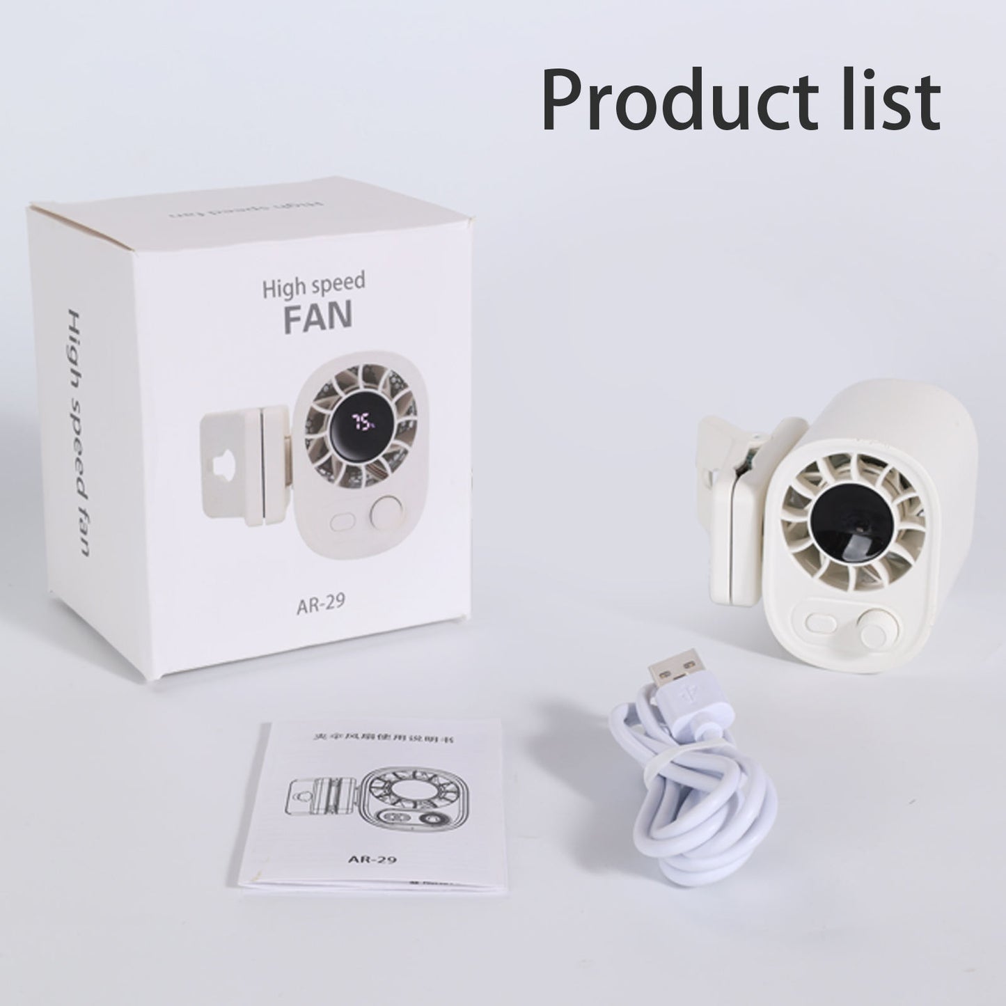 2025 new multi-functional umbrella bicycle clip fan usb charging outdoor mini stepless speed regulation waist-hanging fan