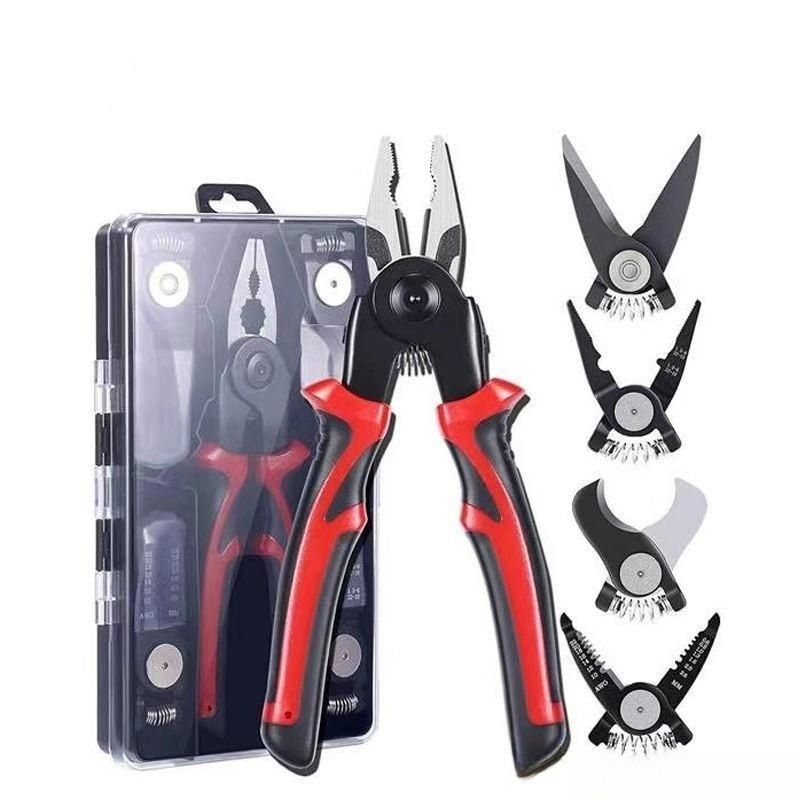 Multifunctional five-in-one interchangeable head pliers set