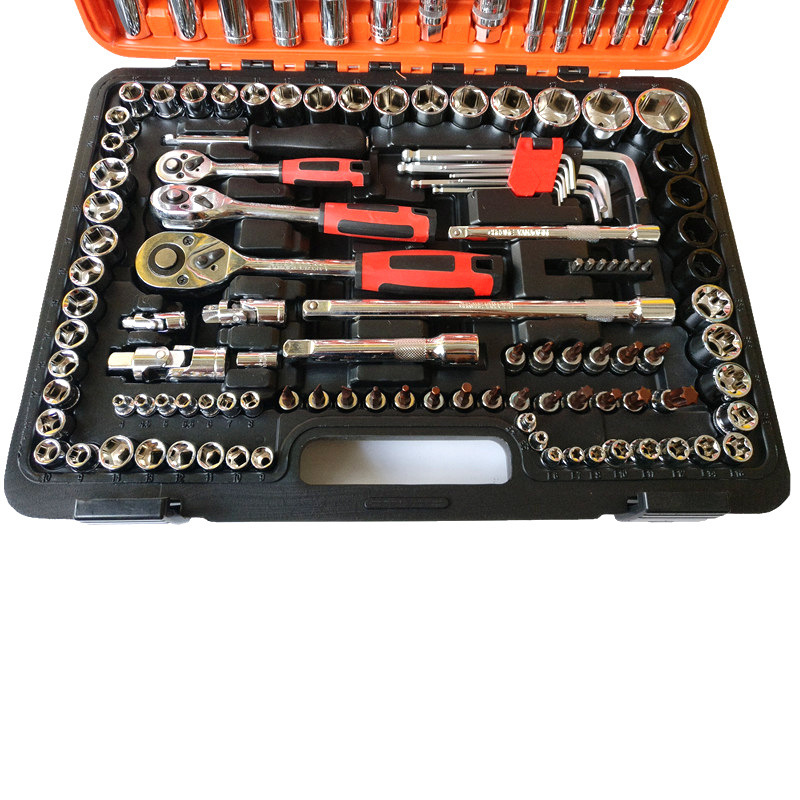 Automotive mechanical maintenance vehicle socket wrench 121-piece tool box combination hardware set complete set