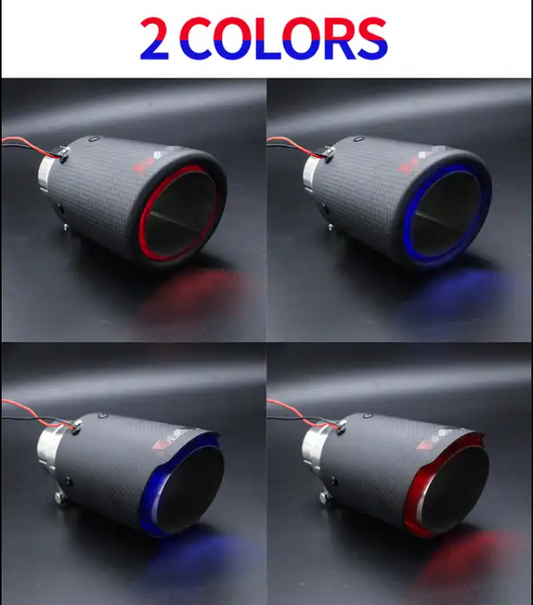 🔥🔥🔥Carbon fiber Exhaust tail pipe Tip with LED Light in Stock🔥🔥🔥
