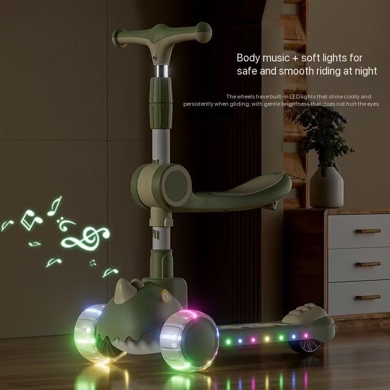 2-8Yrs 3-in-1 Kids' Scooter Sit-Slide Walker