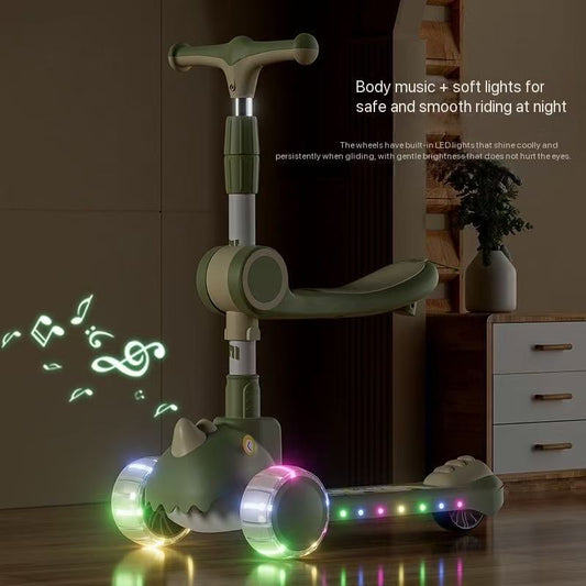 2-8Yrs 3-in-1 Kids' Scooter Sit-Slide Walker