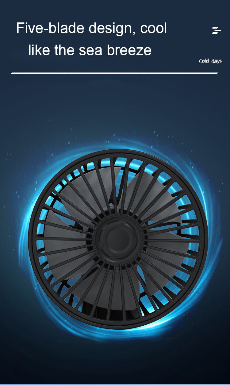 Hot Selling Double Head Adjustable USB 360 Degree Rotating Car Cooling Fan