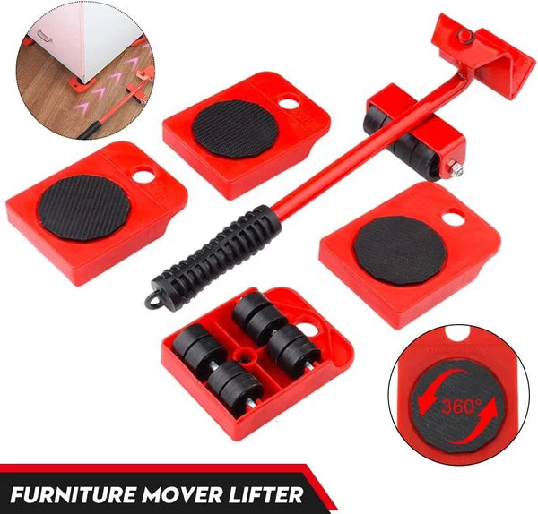 Heavy Duty Furniture Lifter Mover Tool with 4 Sliders 360 Rotatable Moving Kits for Refrigerator, Washing Machine, Wardrobe
