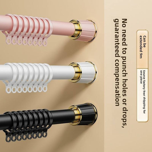 High quality 32mm Bold Pipe Diameter Non Rusting 2.1-3.0m Telescopic Curtain Rod Drill Free Adjustable Rod Curtain for Home