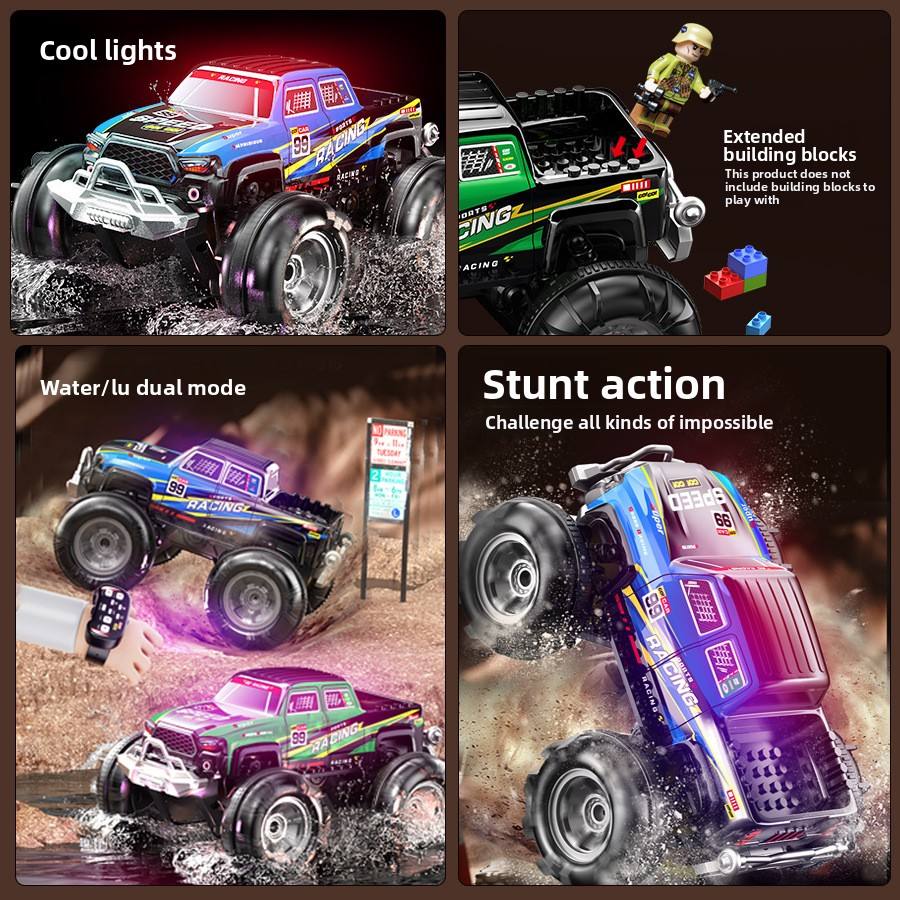 Stunt off-road vehicle cross-border amphibious rolling vehicle gesture sensing three-in-one children's stunt remote control amphibious vehicle