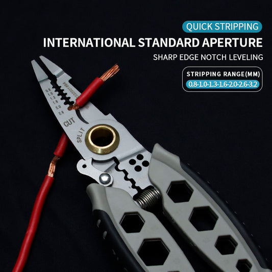 7 Inch Multipurpose Electrician Wire Repair Tool Chrome Vanadium Steel Crimping Cable Plier Stripper Stripping Cutter Hand