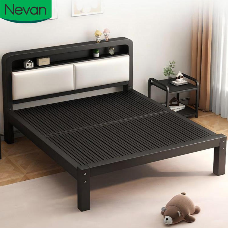 Modern Double Bed Frame High Quality Wrought Iron Bed Bedroom Furniture Suitable for Hotels Schools Hospitals Apartments