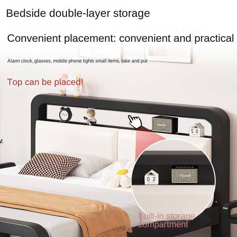 Modern Double Bed Frame High Quality Wrought Iron Bed Bedroom Furniture Suitable for Hotels Schools Hospitals Apartments