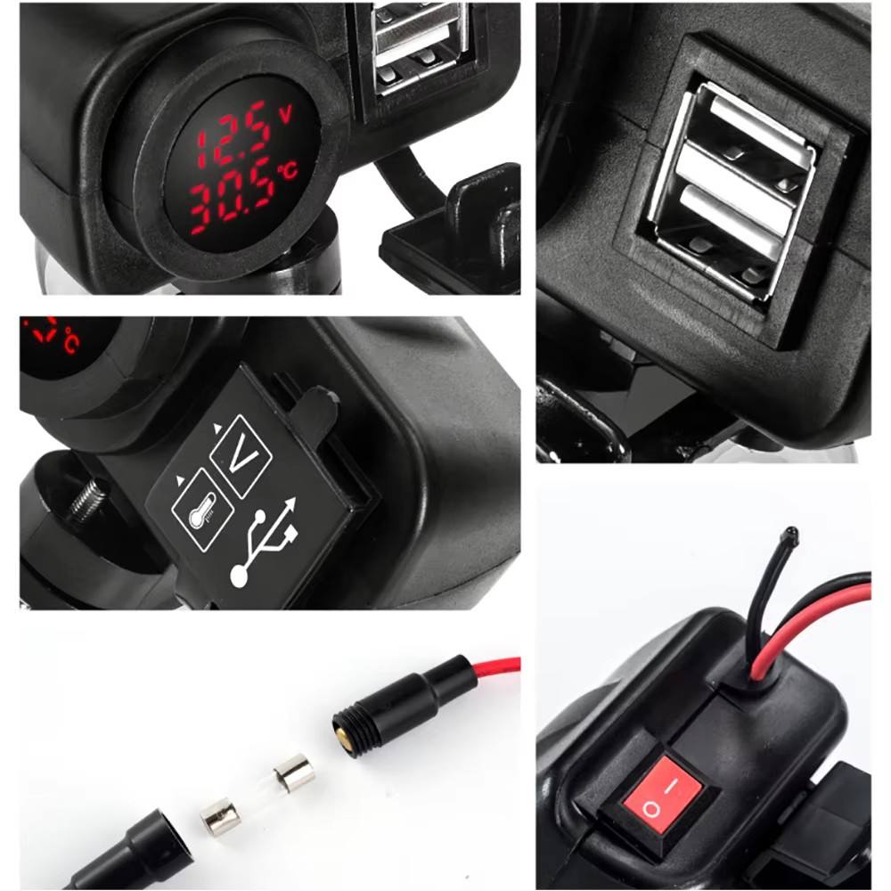 High Quality Dual USB Charger Port Voltmeter Motorcycle with Switch No reviews yet