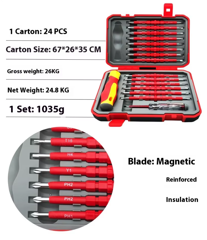 1000V Insulated Electrician Screwdriver Set, 29-pieces Screw Driver Set Kit, CR-V Magnetic Screwdriver Tool Set, Professional Electrician Tools