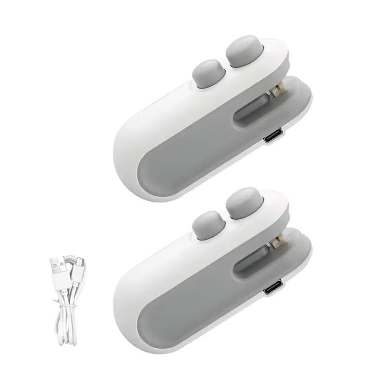 Handheld USB Rechargeable Mini Clip Bag Sealing Machine Food Plastic Bag Sealer Heat Seal with Cutter Portable Vacuum Sealer