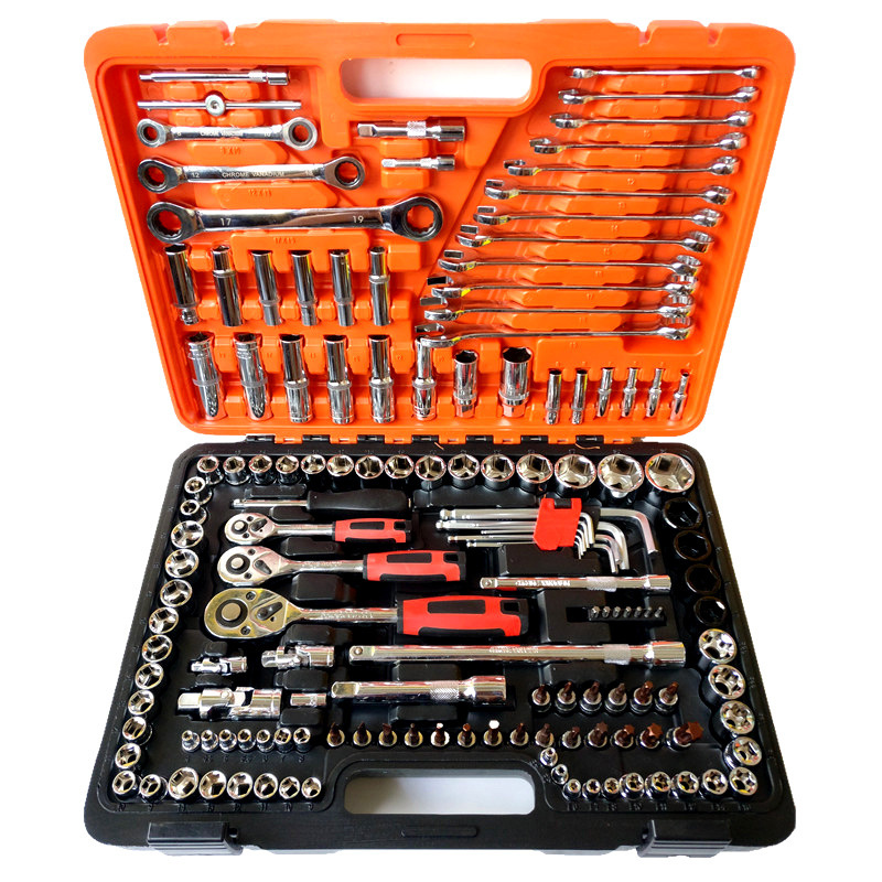 Automotive mechanical maintenance vehicle socket wrench 121-piece tool box combination hardware set complete set