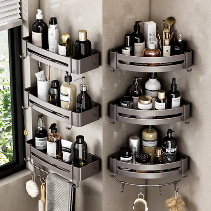 Bathroom storage rack space aluminum triangle wall corner wall mounted punch-free light luxury toilet storage