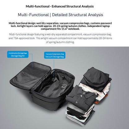 Vacuum compression bag business simple backpack waterproof high-end travel mountaineering bag multi-functional backpack storage