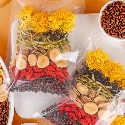 Luo Han Guo, Chrysanthemum, Wolfberry, Cassia Seed Tea, Honeysuckle, Dandelion, Liver Health Tea, Lung Cough and Heat Relief Tea Bags (30 Bags)