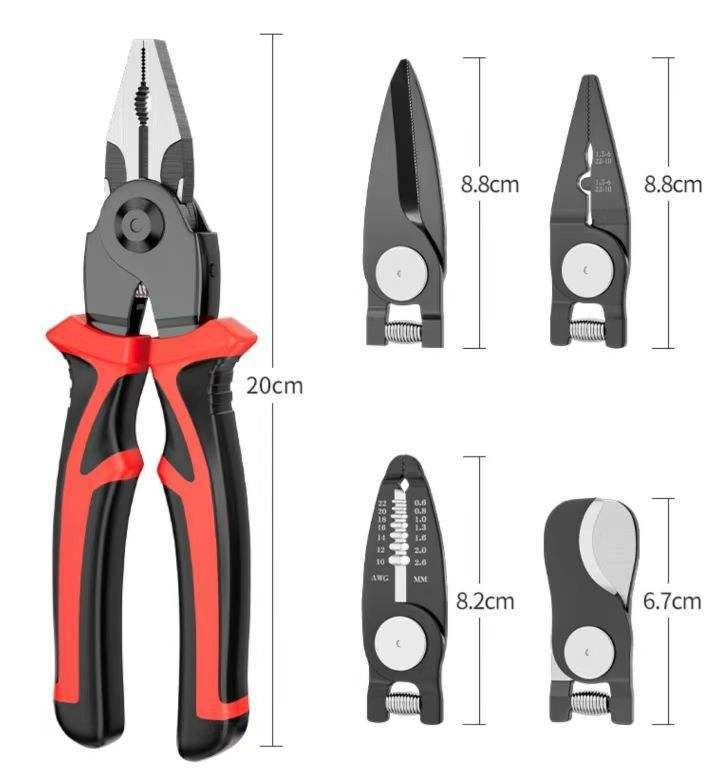 Multifunctional five-in-one interchangeable head pliers set