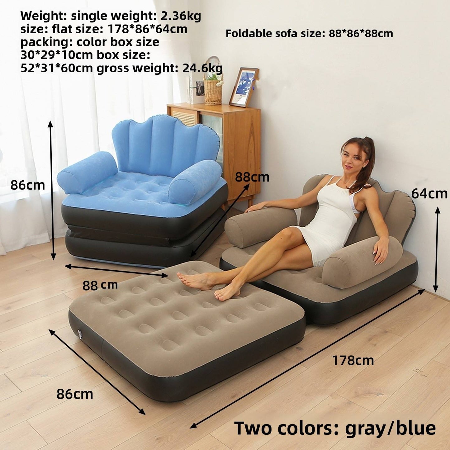 Modern Design Foldable Inflatable Couch for Outdoor Camping Air Sofa