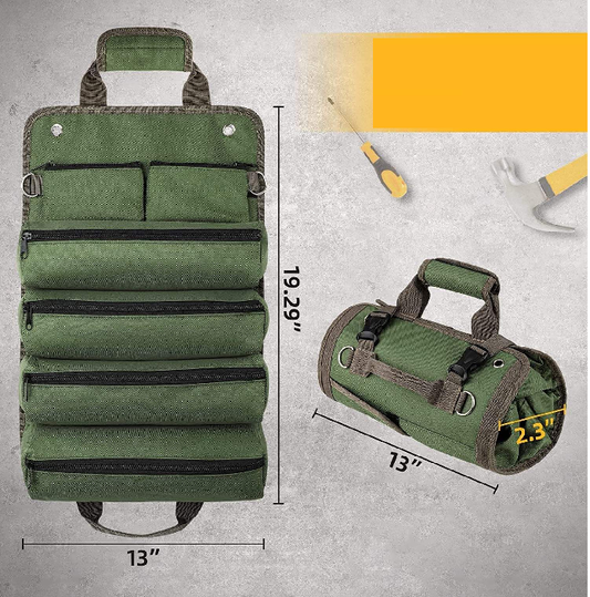 Multifunctional Hardware Tool Roll Bag for Woodworking, Electrical & Auto Repair | Portable Handheld Organizer