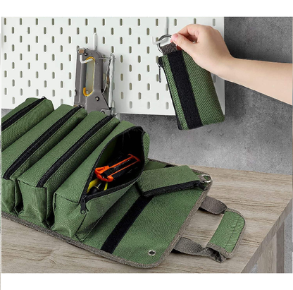 Multifunctional Hardware Tool Roll Bag for Woodworking, Electrical & Auto Repair | Portable Handheld Organizer