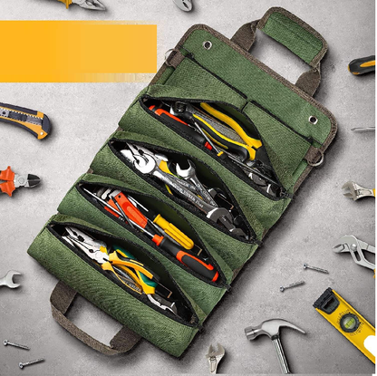 Multifunctional Hardware Tool Roll Bag for Woodworking, Electrical & Auto Repair | Portable Handheld Organizer