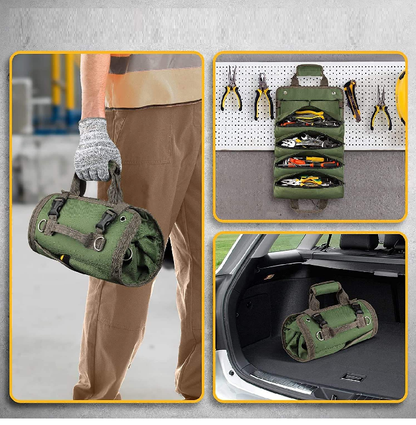 Multifunctional Hardware Tool Roll Bag for Woodworking, Electrical & Auto Repair | Portable Handheld Organizer