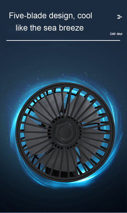 Hot Selling Double Head Adjustable USB 360 Degree Rotating Car Cooling Fan