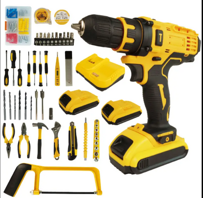 New Arrivals 126PCS Multifunctional Household Tool Kit Craftsman Mechanic Cordless Power Drill Combo Kit Woodworking Tool Set
