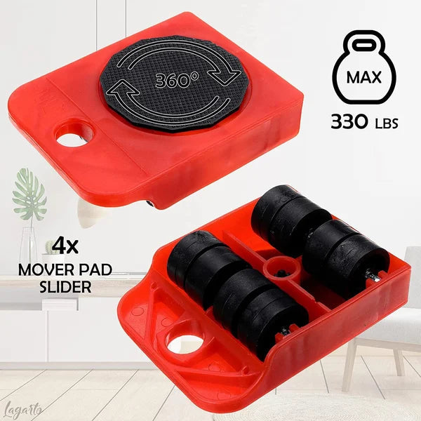 Heavy Duty Furniture Lifter Mover Tool with 4 Sliders 360 Rotatable Moving Kits for Refrigerator, Washing Machine, Wardrobe