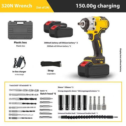 Portable lithium battery impact wrench Cross-border high torque electric wrench