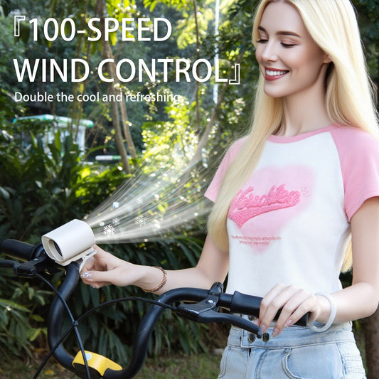 2025 new multi-functional umbrella bicycle clip fan usb charging outdoor mini stepless speed regulation waist-hanging fan