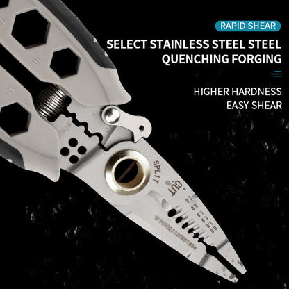 7 Inch Multipurpose Electrician Wire Repair Tool Chrome Vanadium Steel Crimping Cable Plier Stripper Stripping Cutter Hand