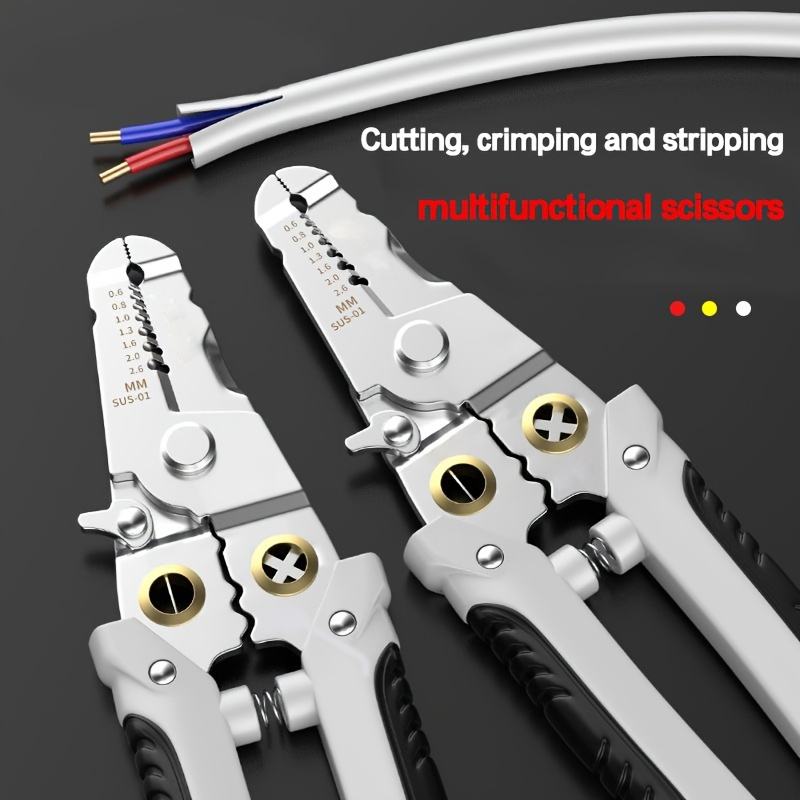 High Carbon Steel Electrician's Multi-Function Foldable Pliers Handheld Crimping Wire Cutting Stripping Tool