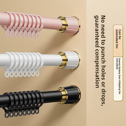 High quality 32mm Bold Pipe Diameter Non Rusting 2.1-3.0m Telescopic Curtain Rod Drill Free Adjustable Rod Curtain for Home