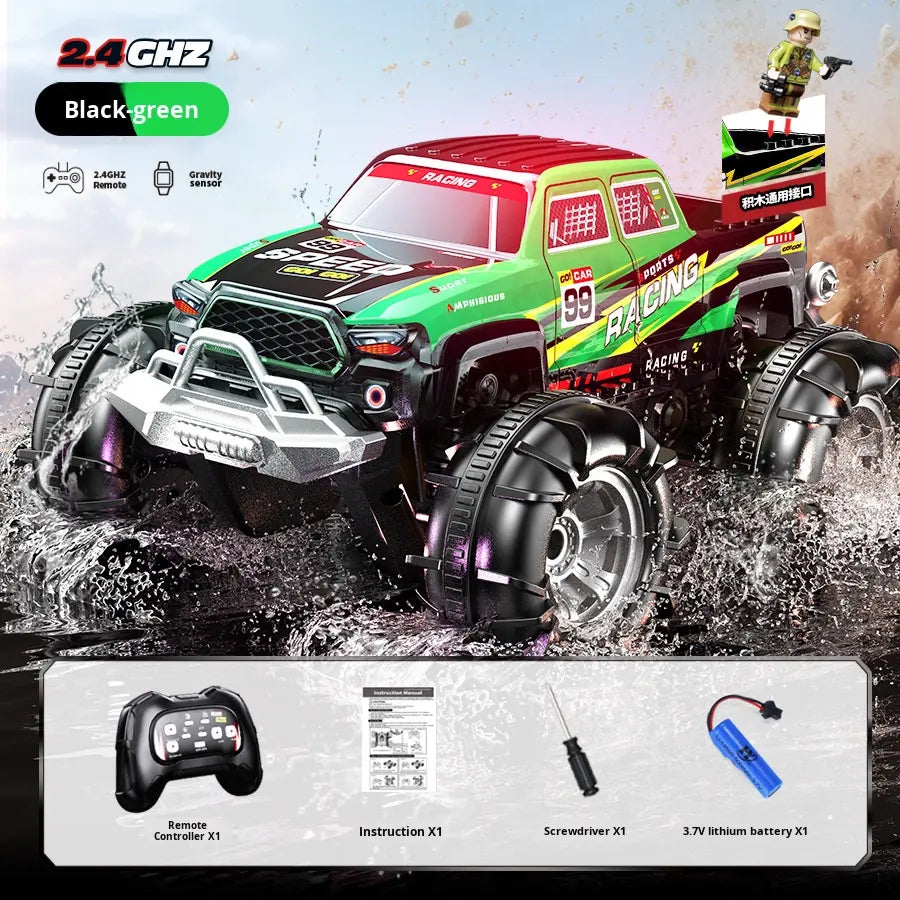 Stunt off-road vehicle cross-border amphibious rolling vehicle gesture sensing three-in-one children's stunt remote control amphibious vehicle