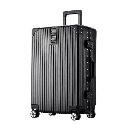 24-Inch Large Capacity Aluminum Frame Suitcase: Multi-Functional Trolley Case for Business, Travel & Student Use