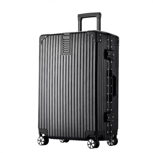 24-Inch Large Capacity Aluminum Frame Suitcase: Multi-Functional Trolley Case for Business, Travel & Student Use