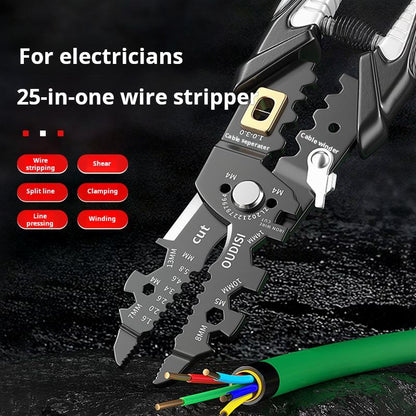 25-in-1 Multi-function Wire Stripping Pliers Suitable for Winding, Cutting, Stripping and Crimping Wires