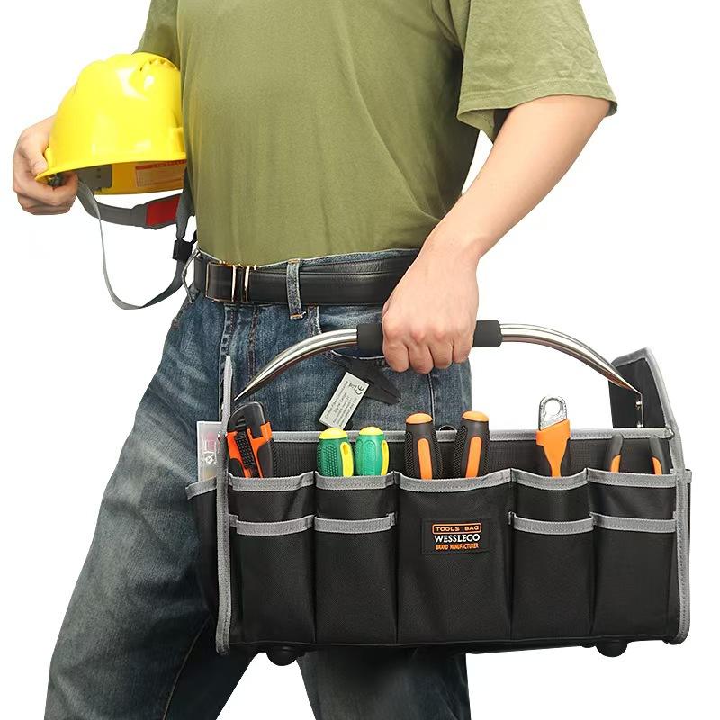Large Capacity Multi-Purpose Tool Bag | Heavy-Duty Organizer for Electricians, Woodworking & more