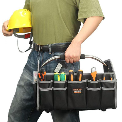 Large Capacity Multi-Purpose Tool Bag | Heavy-Duty Organizer for Electricians, Woodworking & more