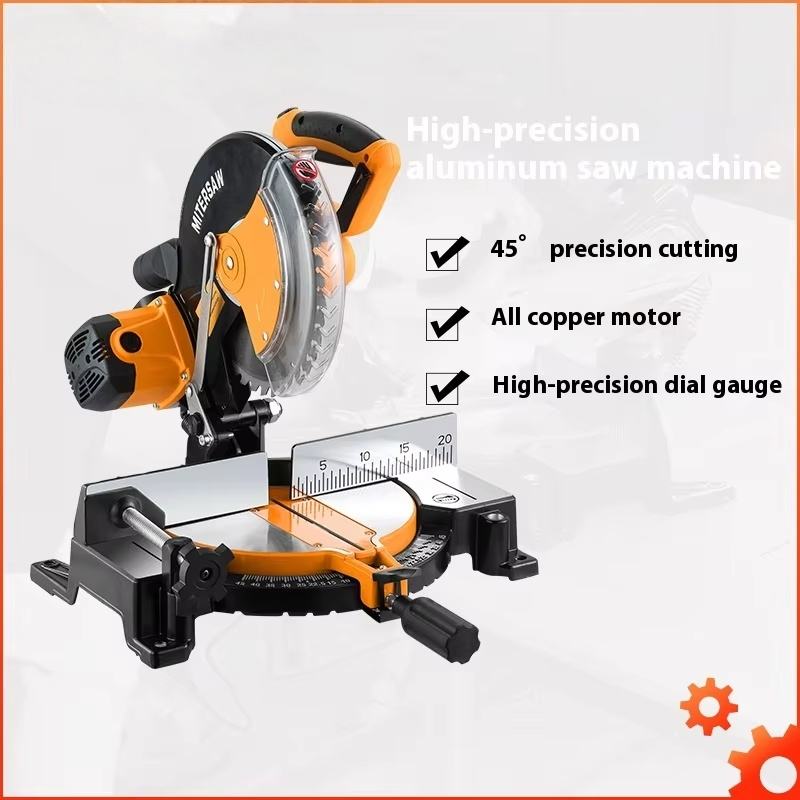 10-Inch 255MM Electric Multifunctional Aluminum Saw Wood Cutting Machine with 45 Degree Miter for Aluminum Work