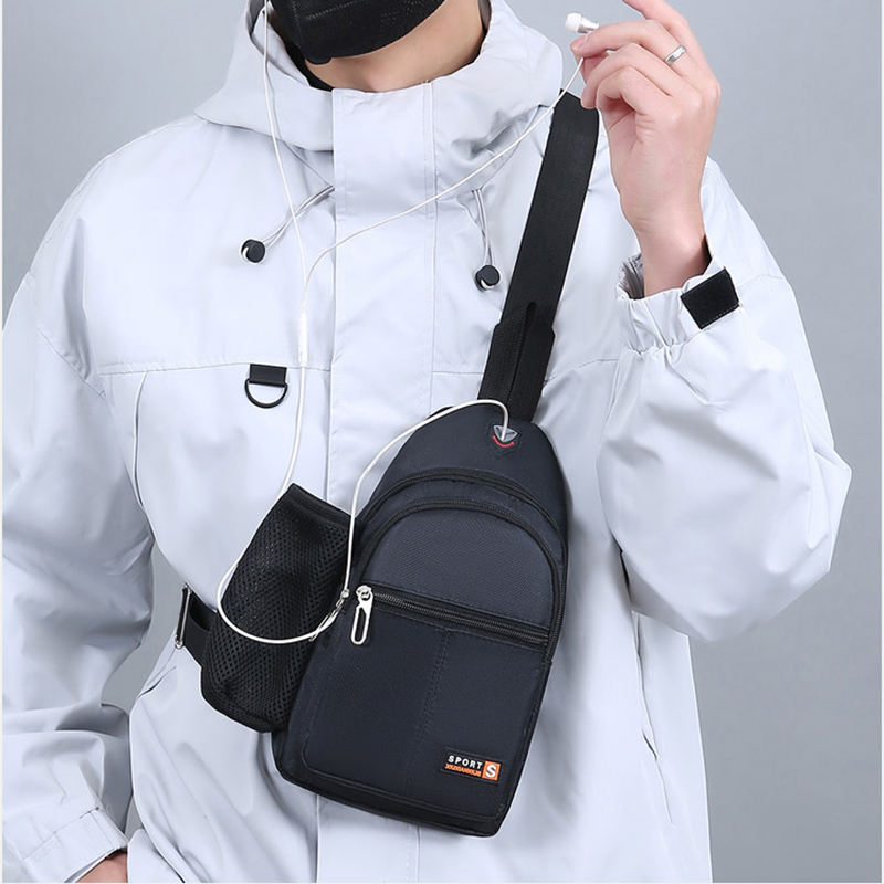 Casual Trendy Men's Oxford Cloth Chest Bag New Large-Capacity Single-Shoulder Crossbody Bag