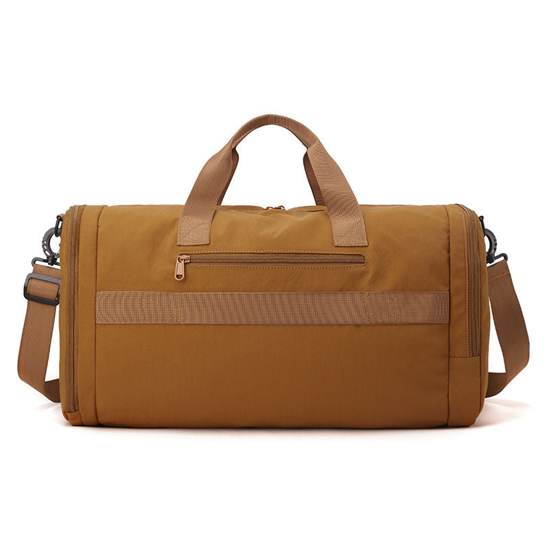 Foldable tote travel bag for women, large capacity, multi-pocket storage, canvas.