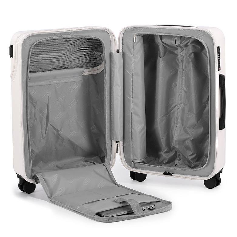24-inch front-opening zippered travel suitcase, multi-functional office carry-on.