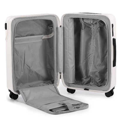 24-inch front-opening zippered travel suitcase, multi-functional office carry-on.