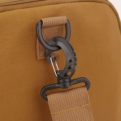 Foldable tote travel bag for women, large capacity, multi-pocket storage, canvas.