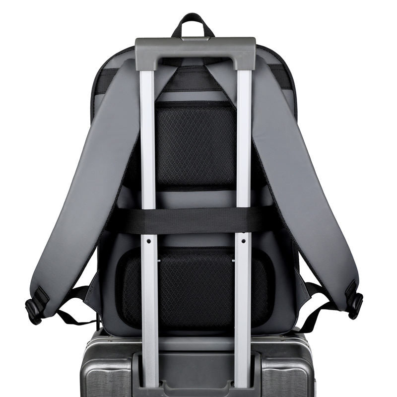 Ultra-thin commuter backpack with large capacity and expandable design; multi-functional waterproof shoulder bag