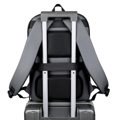 Ultra-thin commuter backpack with large capacity and expandable design; multi-functional waterproof shoulder bag